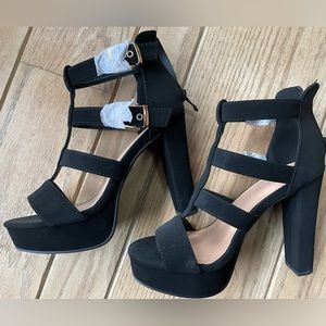 Top Moda Brand Black High Heeled Sandals